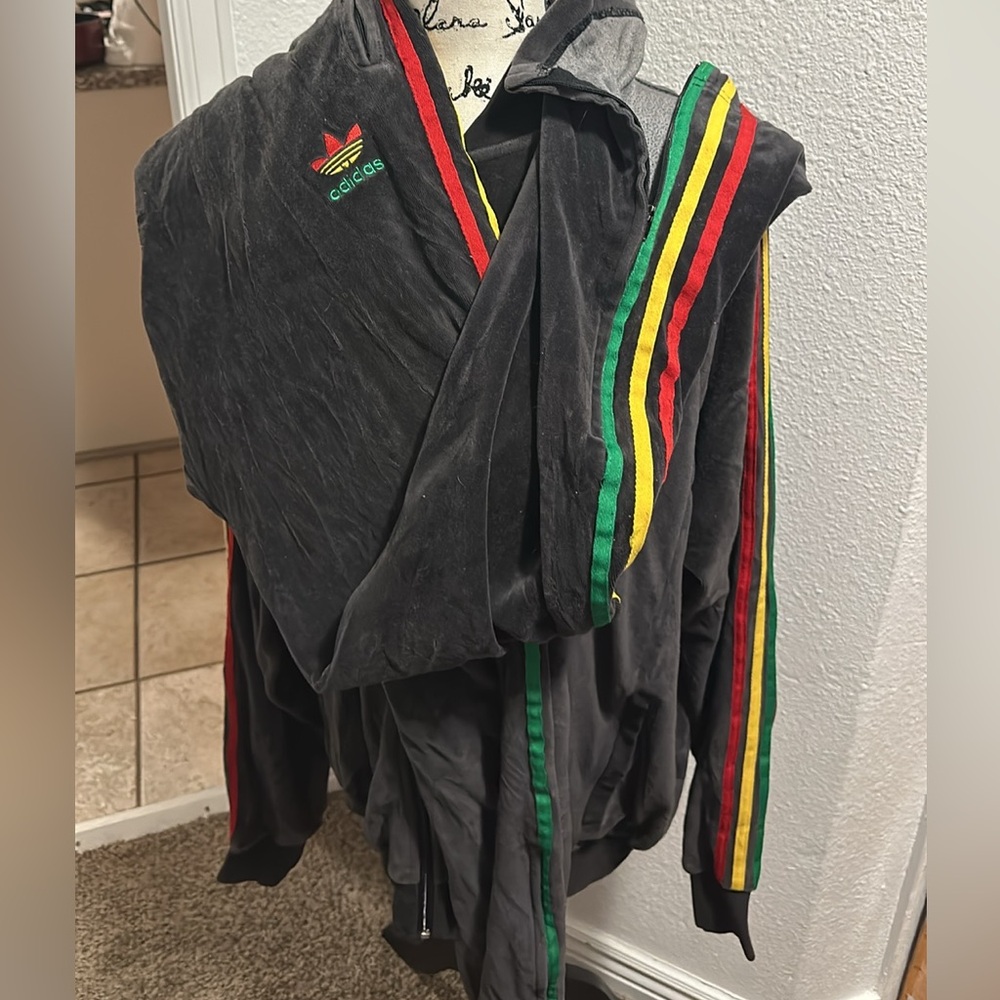 Velour Adidas track suit 2 piece